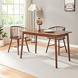 [en.casa] Tavolo da Pranzo con Piano Rettangolare 140x70 cm Tavolo da Cucina in Legno di Hevea con Posti Fino a 6 Persone - Effetto Noce