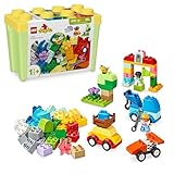 LEGO DUPLO Classic Scatola Mattoncini – Auto e Camion - Gioco Didattico per Bambini e Bambine da 1+ anni - Giocattolo Educativo con Mattoncini 1-2-3, 2 Figure e 3 Basi per Ruote - Idea regalo - 10439
