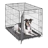 MidWest Homes for Pets Gabbia per cani iCrate a porta singola, lunga 76,2 cm, con vaschetta a tenuta stagna, piedini protettivi, pannello divisorio e caratteristiche brevettate, nero, mod. 1530