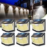 Luci LED Solare Esterno Giardino - 248 LED Luce Esterne con Pannello Solari con Sensore da Movimento 3 Modos 270° Illuminazione Lampada Solare da Esterni IP65 Impermeabile per Parete Garage 6 Pezzi