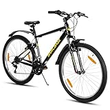 Hiland 26" Bicicletta MTB, 18 Velocità Unisex/Adulti, Telaio in Acciaio al Carbonio Robustissimo, Per Città e Tempo Libero, Freni a V，Nero