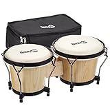 Rockjam RJ-100300 7 "e 8" BONGO Set con borsa imbottita e chiave di tuning naturale