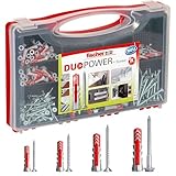 Fischer Redbox DuoPower con Vite 280 Pezzi, 140x Tasselli + 140x Viti, per Fissaggio su Muro Pieno, Mattone Forato, Cartongesso e Calcestruzzo Cellulare, 536091