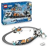 LEGO City Treno Espresso Artico degli Esploratori - Treno Giocattolo Telecomandato con Spazzaneve, Gru, 22 Binari, 6 Minifigure e Funzione Caduta Massi - Regalo per Bambini e Bambine da 7 Anni 60470