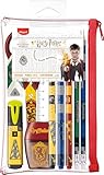 Maped - Astuccio per articoli per la scuola Harry Potter 10 pezzi - Forbici - 1 temperamatite - 1 gomma - 1 evidenziatore - 3 pennarelli punte sottili - 2 grafiti Colore