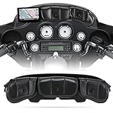 KATUR Custodia per Parabrezza per Moto Borsa in Pelle PU con Chiusure magnetiche per Borse da Parabrezza Harley Touring Street Glide Electra Glide 1996-2013