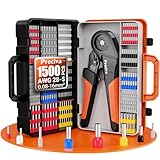 Preciva Pinza Crimpatrice Capicorda 0,08-16 mm² con 1500 ghiere, set di Pinze a Crimpare, regolabili, per l'industria, Pinze a Crimpare per il fai da te
