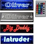 Targhetta per il nome del camion, dimensioni 50 x 10 cm, con controller RGB, 22 funzioni, segnale luminoso LED acrilico 12 V o 24 V, connettore USB 5 V