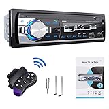 RDS Autoradio Bluetooth vivavoce, Lifelf Radio stereo 4 x 65W 1 ricevitore radio per auto DIN con lettore MP3 Telecomando WMA FM, due porte USB, supporto iOS, Android