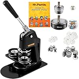 VEVOR Kit per Fustellatrice Manuale di Badge Spillo Bottoni Diametro 25mm & 58mm, Kit di Punzonatrice Manuale in Lega di Alluminio per Badge Spillo Regalo Fai-da-Te Accessori Completi Modelli Rotondi