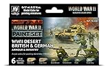 Vallejo 070208 - Set di colori, motivo: fanteria tedesca e britannica, colore deserto WWII
