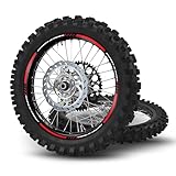 Kit Adesivi Cerchi Universali per Motocross Enduro Ruote da 18" 19" 21" pollici Compatibili con Ktm Honda Beta Husqvarna Suzuki Kawasaki Fantic GasGas Racing (Rosso)