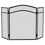 Home Discount® Milton - Paracamino a sagoma Curva, Protezione Contro Le scintille, Colore: Nero