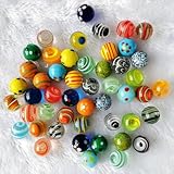 Tokaneit 20 Pezzi Biglie Colorate in Vetro, Artigianato Tradizionale, Biglie di Vetro Colorate con Occhi di Gatto 16 mm, Per Sport All'aperto, Decorazione di Acquari e Vasi da Fiori