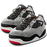 Knuffis Pantofole a forma di sneaker, da donna e uomo, in peluche, divertenti, numero 36-45, grigio., 36/45 EU