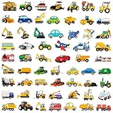 KQDRAVINE 120 Adesivi per Bambini, Adesivi con Veicoli dei Cartoni Animati, Stickers con Trattori, Sticker in Vinile Impermeabili, Set di Stickers per Laptop, Valigie, Skateboard, per Regali Premio