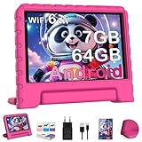 Dghrti Tablet 7 Pollici Android, Quad-core, 7GB +64GB (TF 512GB), Controllo Parentale, 3500mAH, BT 5.0, 5+8MP, Tablets con EVA Custodia Protettiva Resistente Agli Urti,Rosa