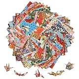 Carta Origami, Ambesty 80 fogli Carta pieghevole da origami giapponese washi carta per decoupage Origami per Bambini fai-da-te varietà Patterns 3 misure,Colore casuale