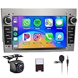 【2+64G】Hodozzy Carplay Autoradio per Opel Astra Antara Vectra Corsa Zafira Meriva Vivaro Combo,7 Pollici Stereo auto Bluetooth con Android Auto/WiFi/GPS/RDS/FM/USB+Telecamera Retromarcia,Grigio