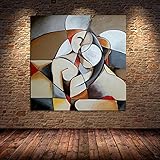 Yayun Art Famoso Picasso Astratto Sogno Donna Tela Pittura Donna Arte della parete Poster e stampe Soggiorno Decorazioni per la casa Immagini 85x85 cm (33x34 pollici) con cornice