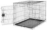 Amazon Basics Gabbia per cani in metallo, Pieghevole,Rimovibile, con vassoio di base e sportello singolo, Nero, 91 x 58 x 64 cm