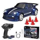 BuzzoXerex Mini Auto Telecomandata Drift, 1:64 Mini RC Drift Car, Micro Macchina Telecomandata con Luce LED, 15km/h, Auto Giocattolo per Bambini di Età Superiore Agli 8 Anni (Blu Scuro)