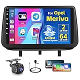 Inefala 2+64G Radio per Opel Meriva 2009-2014 Android 15 con Wireless CarPlay Android Auto, 9 Pollici Schermo per Auto Soporta Bluetooth WIFI 26UI GPS FM EQ SWC AHD Telecamera Posteriore