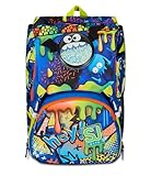 Seven SJ GANG STYLE JAM GANG Zaino Scuola Estensibile, Blu, Sphere Full Boy, Zaino Doppio Scomparto Estensibile Tramite Zip Laterali, Tasca Porta Borraccia, Scuole Elementari e Medie, Bambino Ragazzo