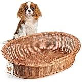 KADAX Lettino in Vimini per Cani e Gatti, Cuccia per Animali Domestici in Colore Naturale (13 x 58 x 45 cm)
