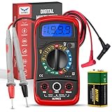 ULTRICS Multimetro Digitale, Professionale Amperometro Voltmetro Ohmmetro, Mini Portatile Multimeter Elettrico Amp Ohm Volt DC/AC Corrente (Multimetro Digitale D2)