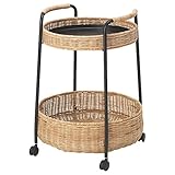 IKEA LUBBAN - Tavolo trolley con contenitore, in rattan/antracite