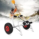 ZhiLianZhao Carrello di Trasporto Pieghevole Alluminio, Carrello per Kayak Accessorio, 75kg Max, per Gommoni, Carrelli Barca, Carrelli Canoa