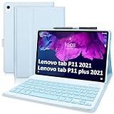 Yeegnar Magnetica Wireless Bluetooth Tastiera Cover per Lenovo Tab P11 Plus 2021 TB-J606/TB-J607 Italiano Rimovibile 11 Pollici Slim Cover Blu