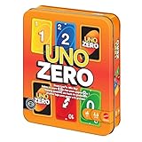 Mattel Games - UNO Zero, Nuova Versione dell'iconico Gioco in Scatola Colorata, Arriva a Zero e Vinci, Blocco segnapunti Incluso, 2-8 Giocatori, Giocattolo per Bambini, 7+ Anni, JLK16