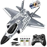 DEERC F35 Aereo RC Brushless a 4 canali per adulti, Aereo telecomandato EDF, Jet da combattimento, 2,4 GHz, stabilizzatore giroscopico a 6 assi EPP, RTF, Facile da pilotare per giocatori avanzati