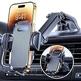 Miracase Supporto Universale per Telefono Auto [Potente Ventosa] Porta Cellulare Doppio Gancio Metallico per Cruscotto Parabrezza e Presa d'Aria Automobile Adatto Smartphone Universale