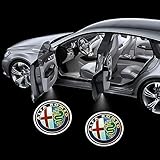 AGYF Luci Proiettore Porta per Alfa Romeo Brera Spider GT 145 146 147, Illuminazione Sottoscocca Auto -Auto Benvenuto Lampada, Proiettore Logo Luce Portiera Auto Facile da Installare,C Brown-2