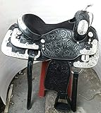 Equestrian Universe Western Sella Fully Show con Silver Corner Canchos & Saddlepad (nero)