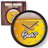 Orologio da parete con quadrante di design divertente, rotondo al quarzo con visualizzazione analogica, funzionamento a batteria, Ø 29 cm (Time for Beer)