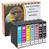 D&C - Set di 7 cartucce d'inchiostro (non originali) per Epson T801-T806 Stylus Photo