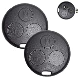 ShnminEU 2 Pezzi guscio chiave compatibile con smart ForTwo 450, Roadster, Crossblade, City Coupe e City Cabrio cover chiave 3 Tasti