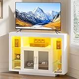 YITAHOME 100CM Mobile TV ad Angolo con illuminazione RGB LED, unità TV angolare per TV fino a 55 pollici con 7 scaffali Open Gaming Entertainment Center