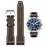 HEYOZURY Cinturini per orologi per IWC 20mm 21mm, Cinturino in Vera Pelle per Orologi IWC Cinturino di Ricambio in Pelle Morbida Premium Bracciale Originale per IWC Pilot Series