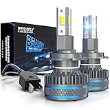 Lampadine LED H7 18000LM per Fari Lenticolari, BEAMFLY Kit di Conversione Alogeno/Xeno per Faro Lenticolare Auto, VLED Proiettore Lampadina 100W Alta Potenza, 6000K Luce Bianca Forte Fredda