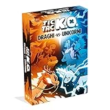 Asmodee - TIC TAC KO Draghi Vs Unicorni, Gioco da Tavolo, 2-4 Giocatori, 8+ Anni, Edizione in Italiano