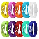 Generico Orologio LED Digitale Ragazze Bambini Silicone Sportivo Casual Unisex Nero 5cm 23cm Multicolore Batteria Inclusa