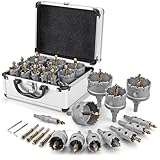 WORKEASE Kit di seghe a tazza per metallo in carburo – 16 pezzi TCT 5/8"-2-1/4", set di frese a tazza per taglio ad alta precisione di acciaio inossidabile, ferro, rame, ottone