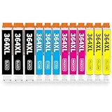 Hookink 364XL Cartucce Compatibili per HP 364XL 364 XL Multipack per Photosmart 5520 5510 6510 6520 7510 7520 per Deskjet 3070A 3520 per Officejet 4610 4620 (Confezione da 12)