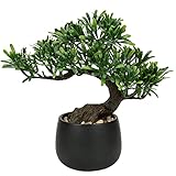 Bonsai artificiale di ginepro, pianta artificiale per interni, decorazione con vaso in ceramica per casa, tavolo, ufficio, scrivania, bagno, mensola, camera da letto, soggiorno, casa colonica