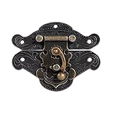 Serratura antica, con chiusura a scatto Chiusura fermaglio viti per contenitore di gioielli in legno (82 * 65mm)